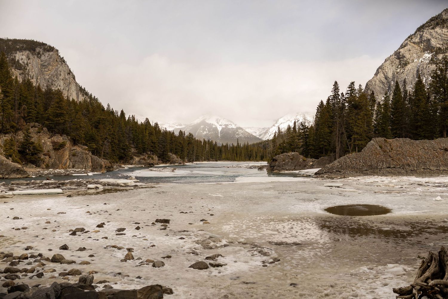 banff national park mountains, bow falls