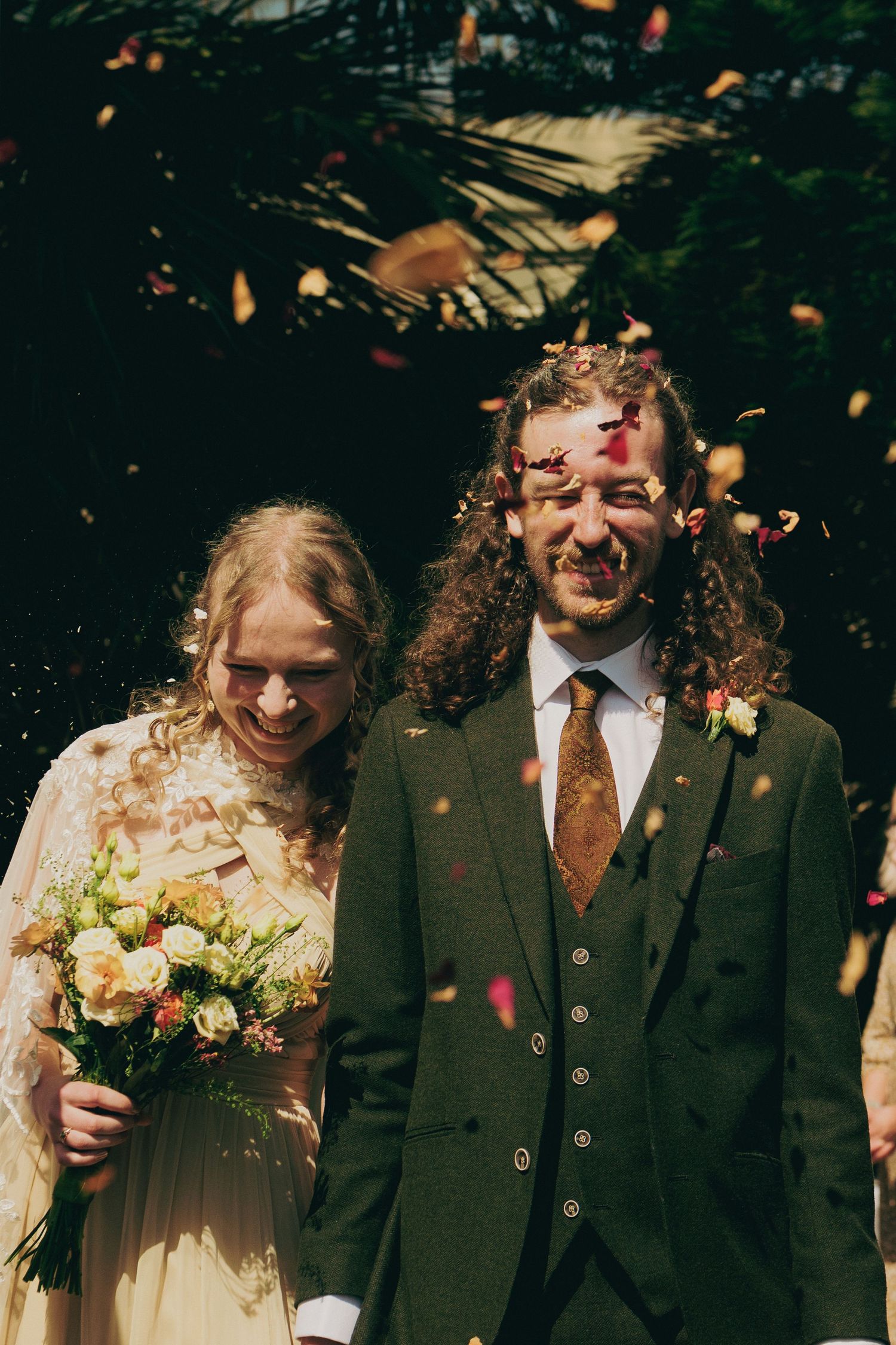 couple in confetti