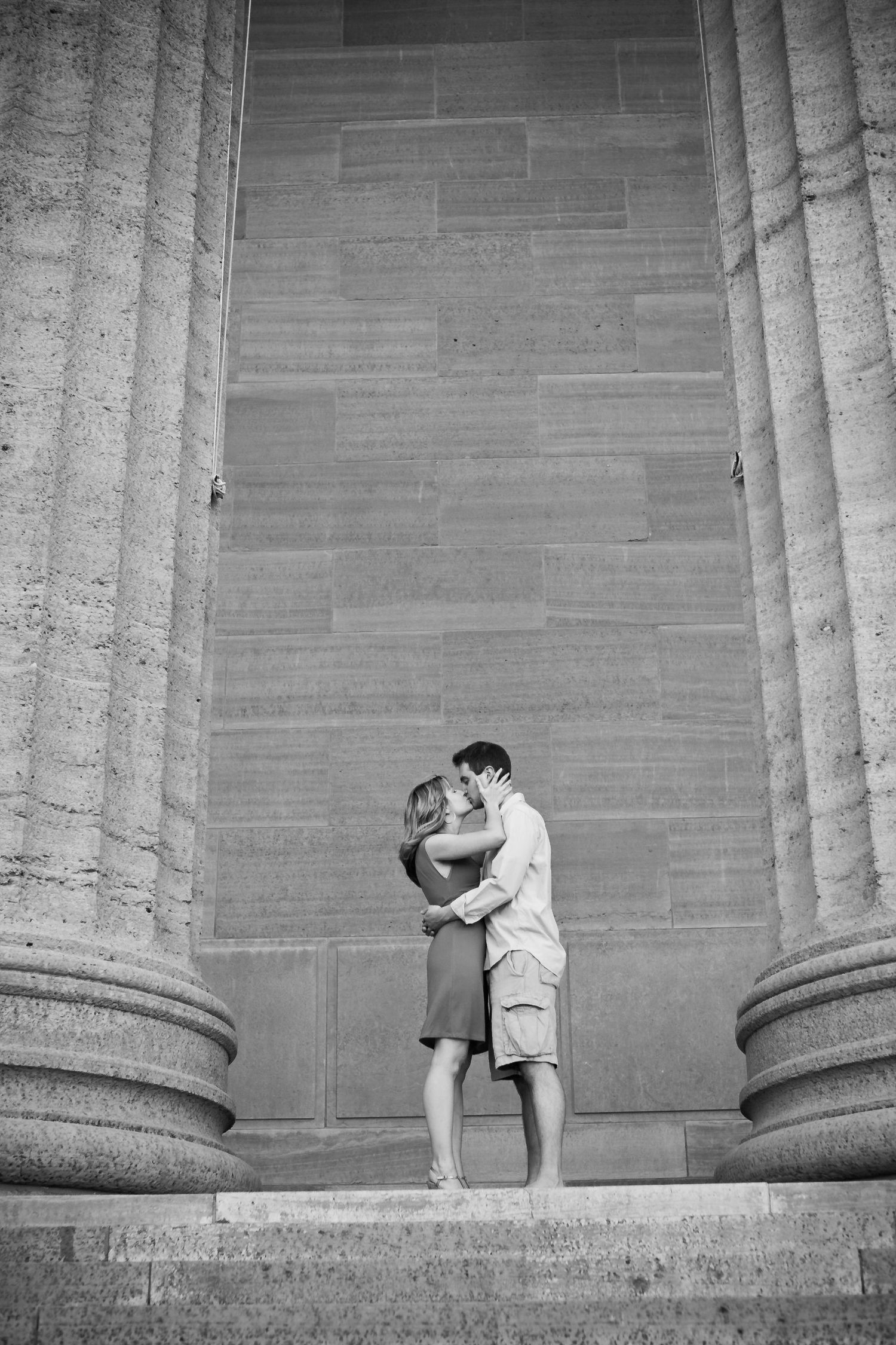 Engagement photo by the Philadelphia Museum of Art in Philadelphia, PA