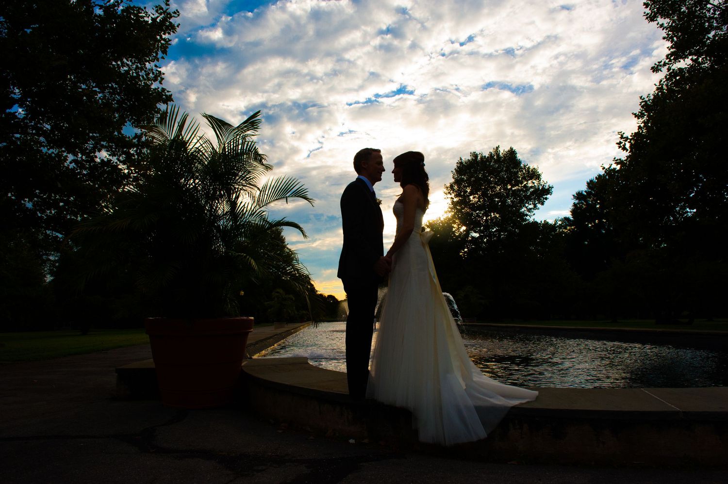 Sunset photography of wedding couple by Lorraine Daley