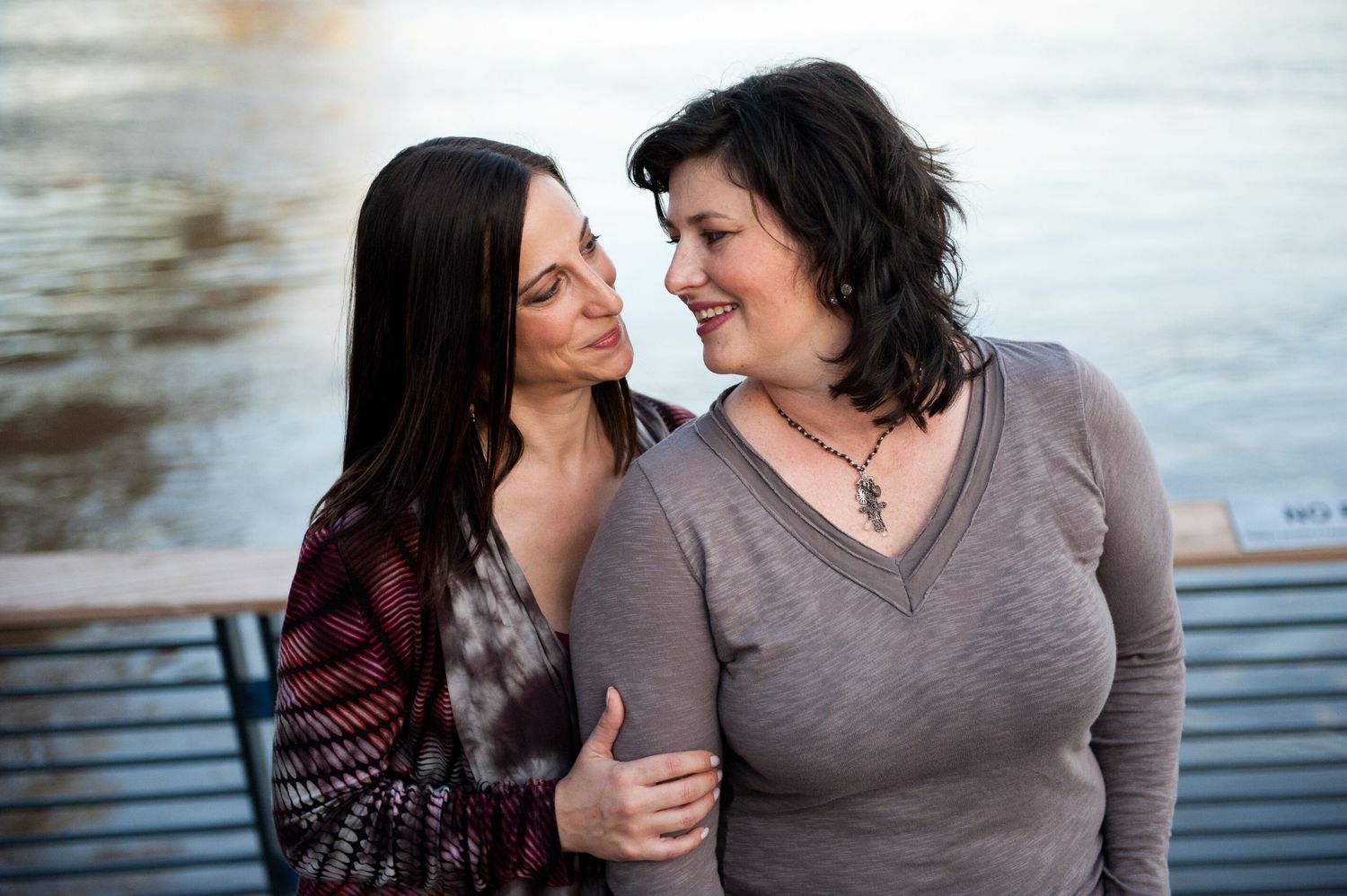 Lesbian engagement couple by the Art Museum in Philadelphia.