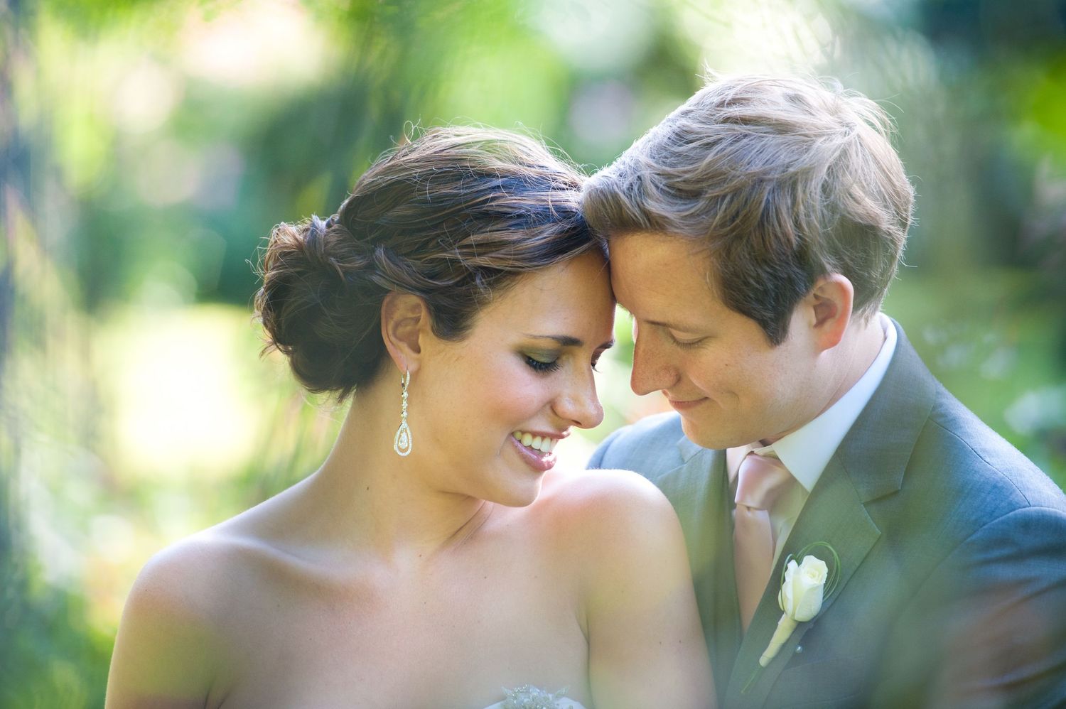 Loving couple photographed on their wedding day in Pennsylvania.