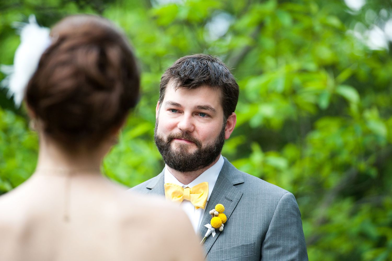 Groom getting emotional on his wedding day.