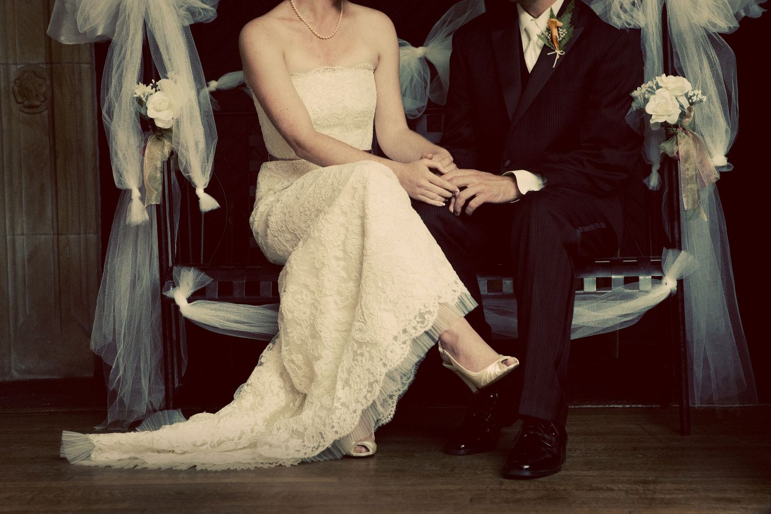 classic image of a bride and groom