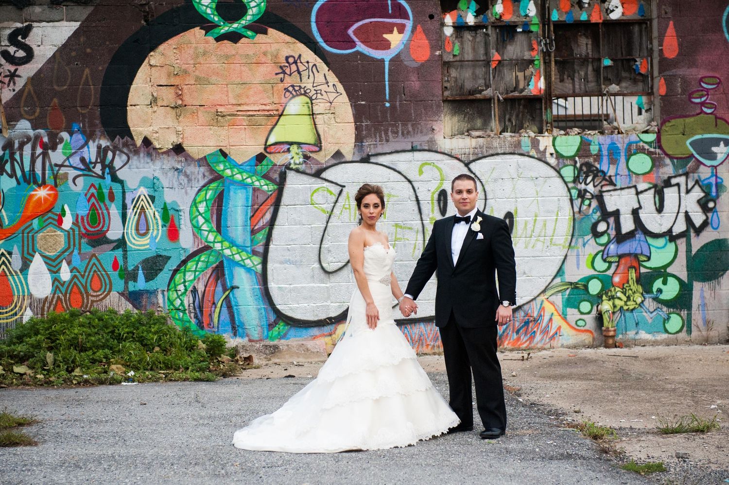 Cool urban wedding photography in Fishtown, Philly.