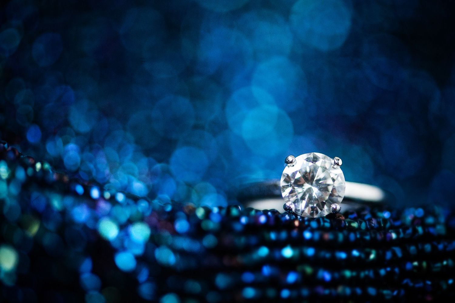 Close up of a ring on the wedding day.