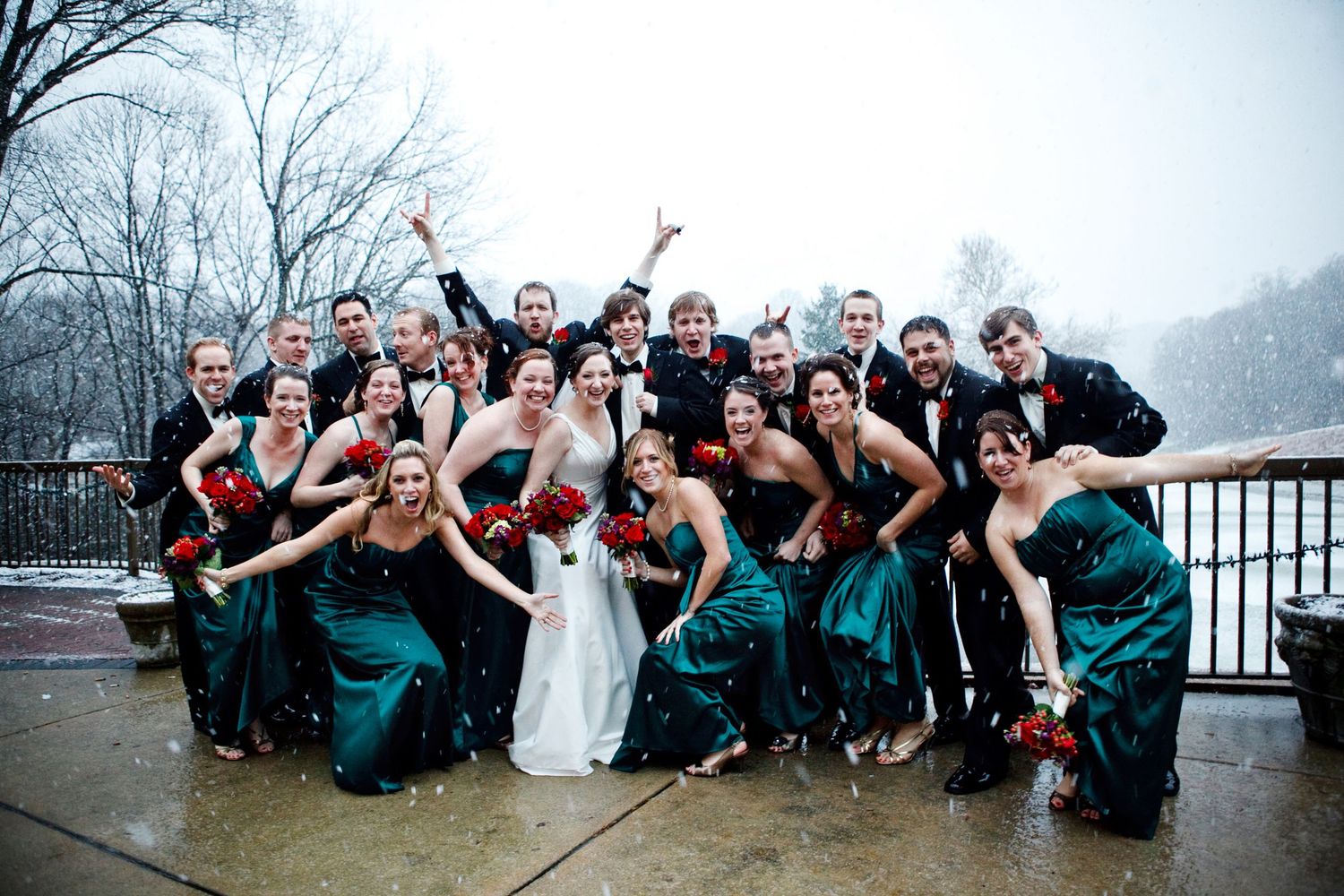 Philadelphia wedding photographer bridal party in winter
