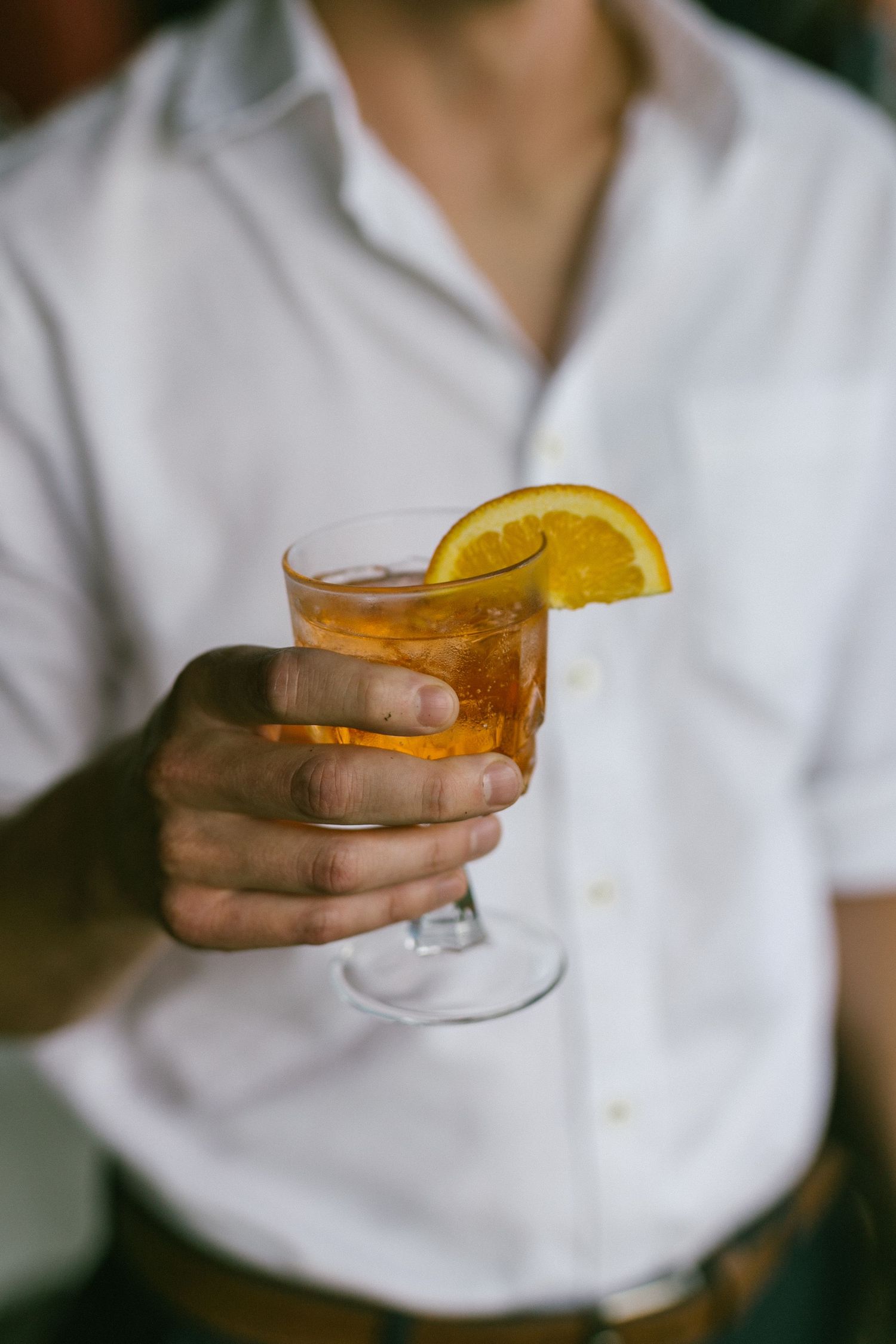 Handmade cocktails at small Michigan beach wedding
