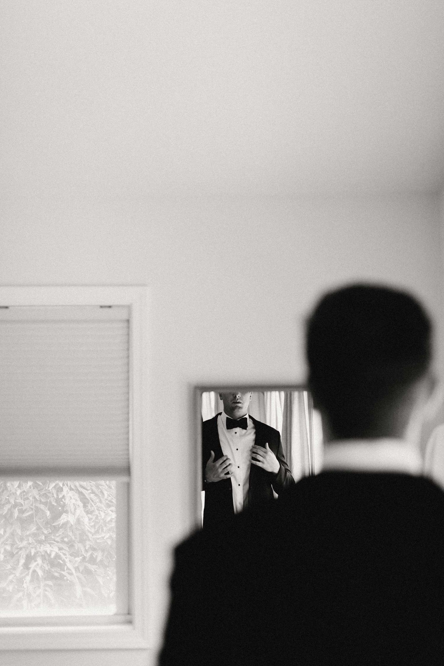 A black and white artistic photo sequence showing silhouettes against windows creating a minimalist composition.