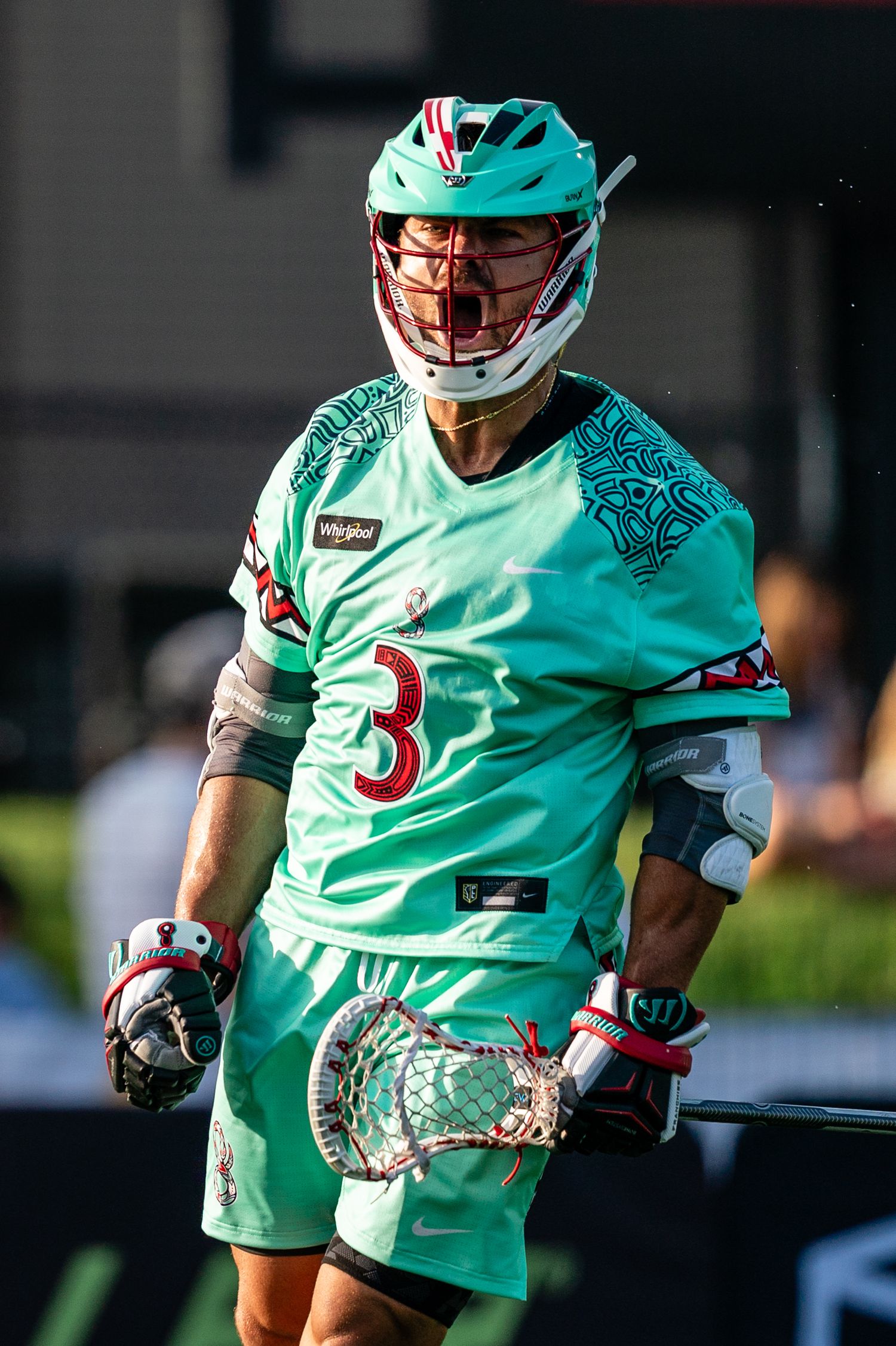 PLL player rob pannell celebrates after scoring goal
