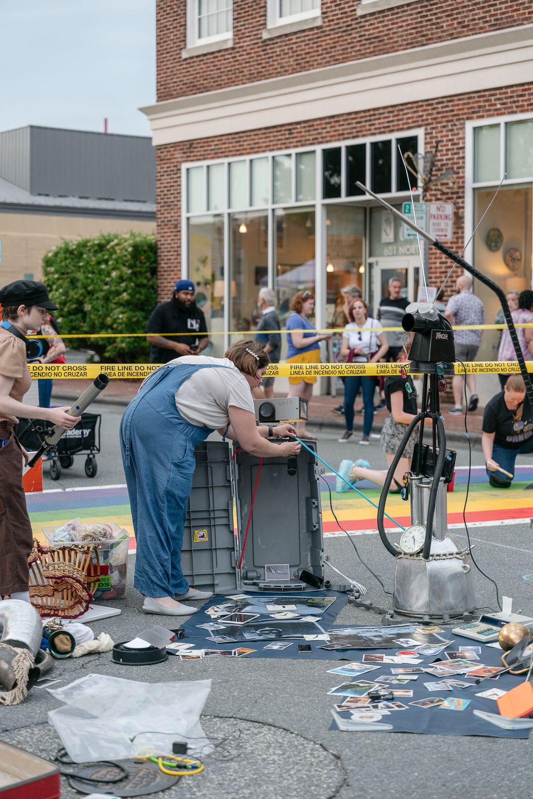 Event photograph of a girl working on a sculpture.