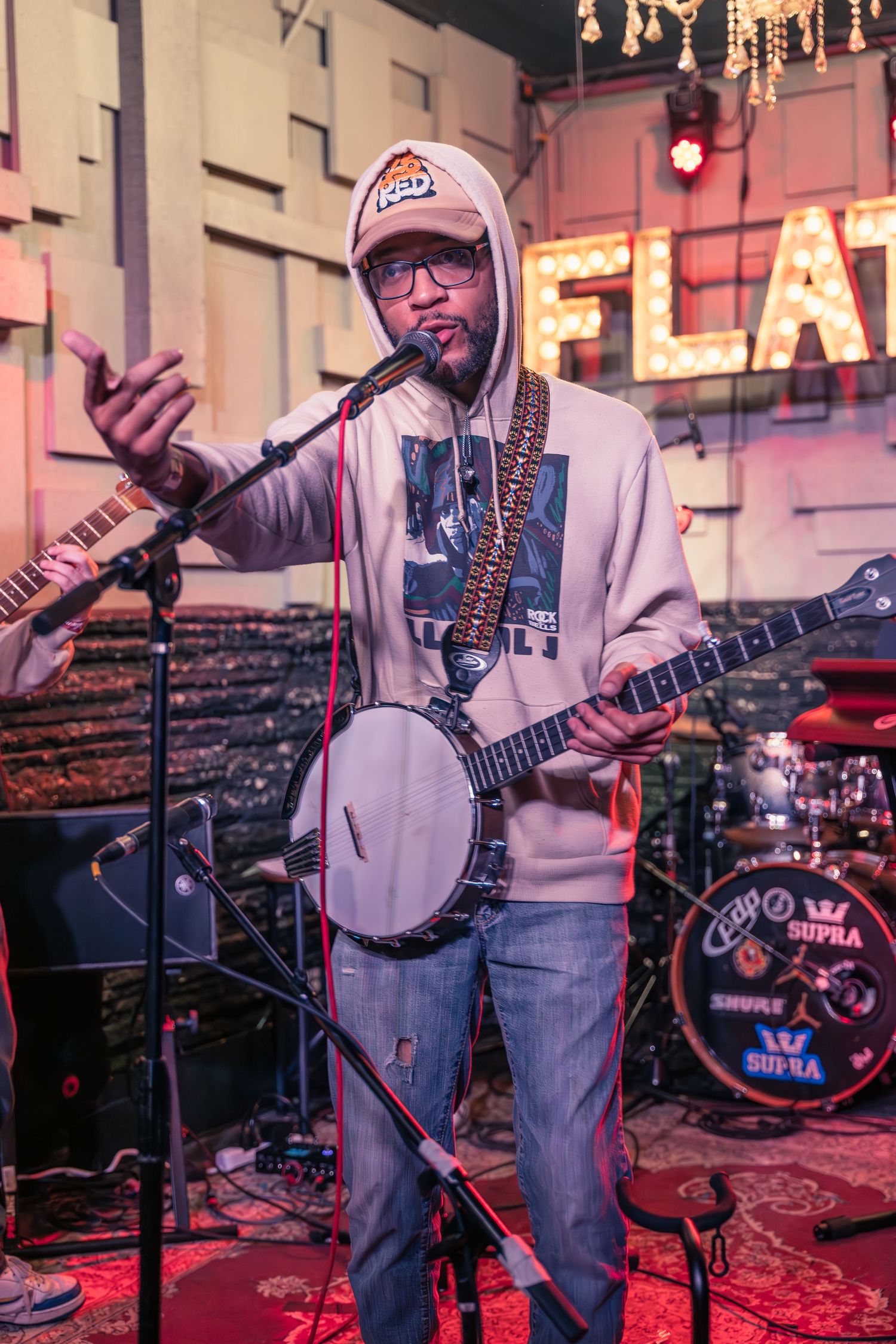 Concert Photograph of a musician performing in Greensboro, NC.