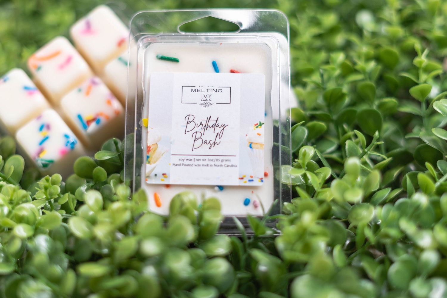 Product Photograph of wax melt made by Greensboro, NC business.