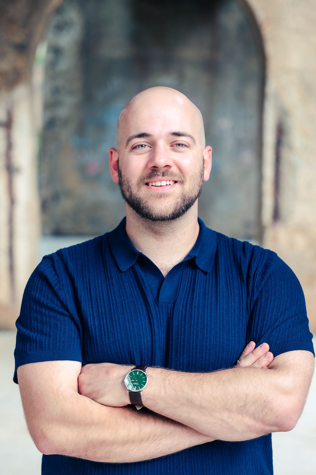 Headshot for an entrepreneur in Winston-Salem, NC.