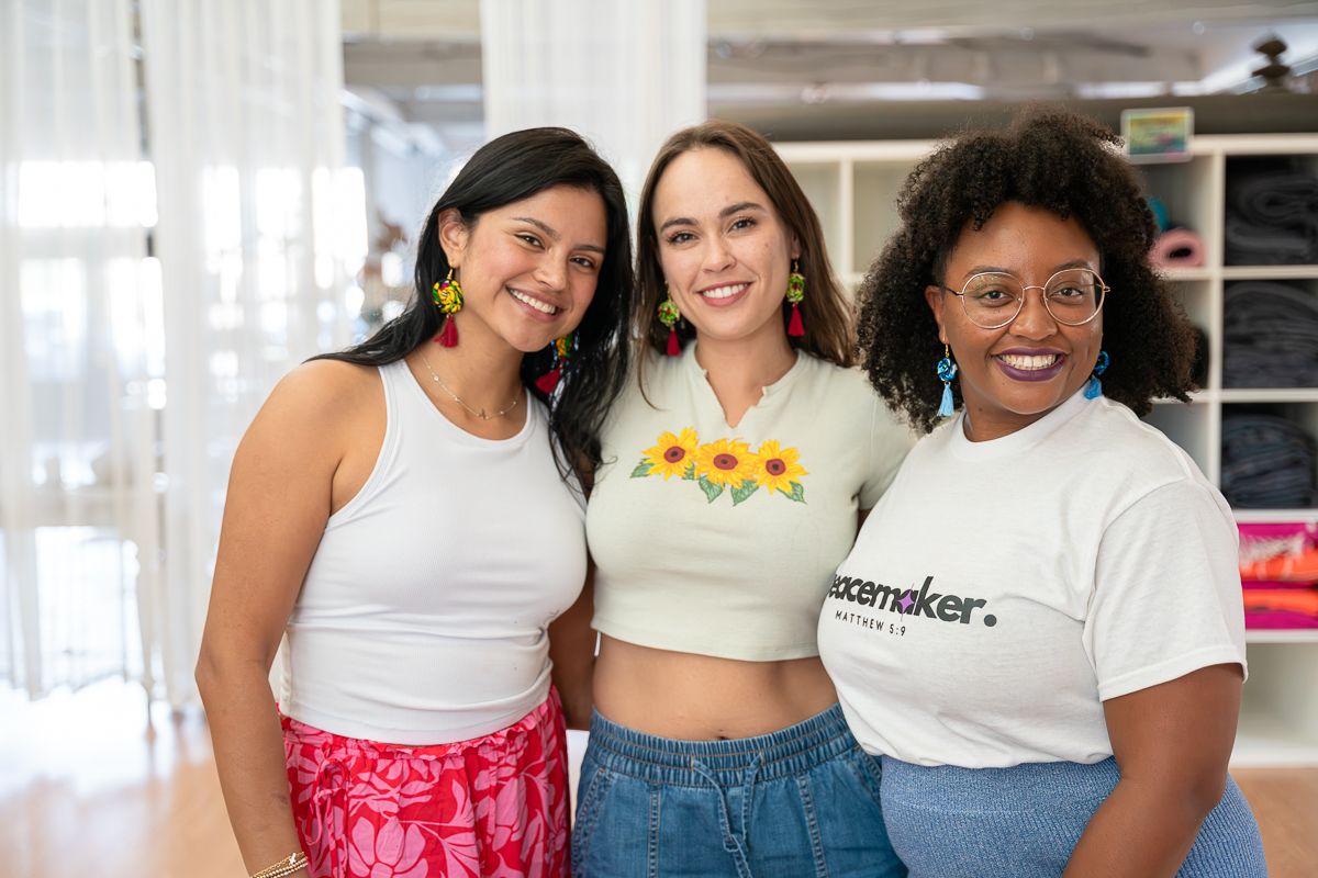 Photograph of Women smiling at an event in Winston-Salem,NC.