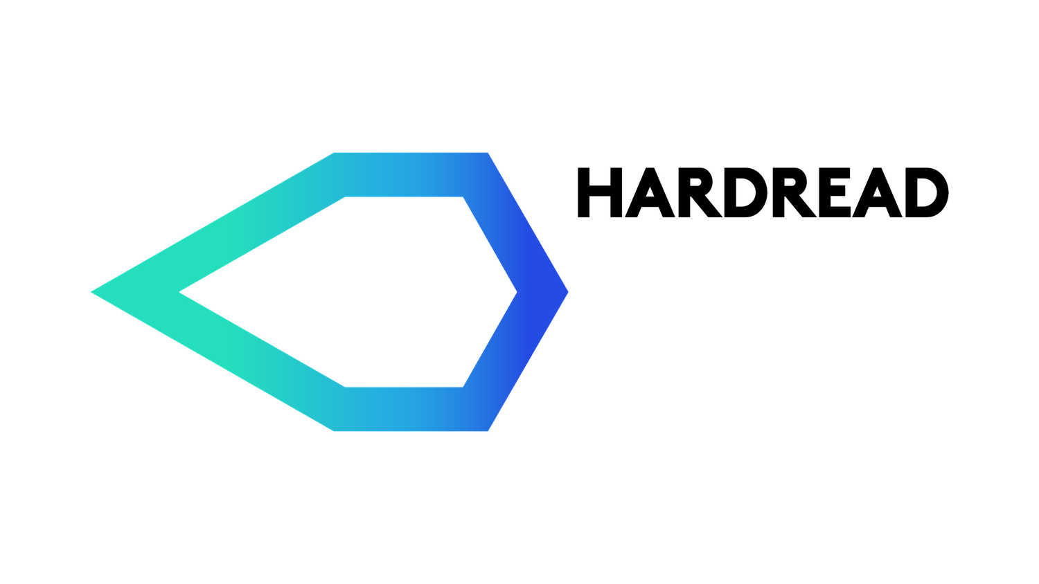 HardRead logo featuring a teal-to-blue Shinedouken, blending Fox/Falco's down-B from Smash Bros. with Street Fighter's Hadouken on white.