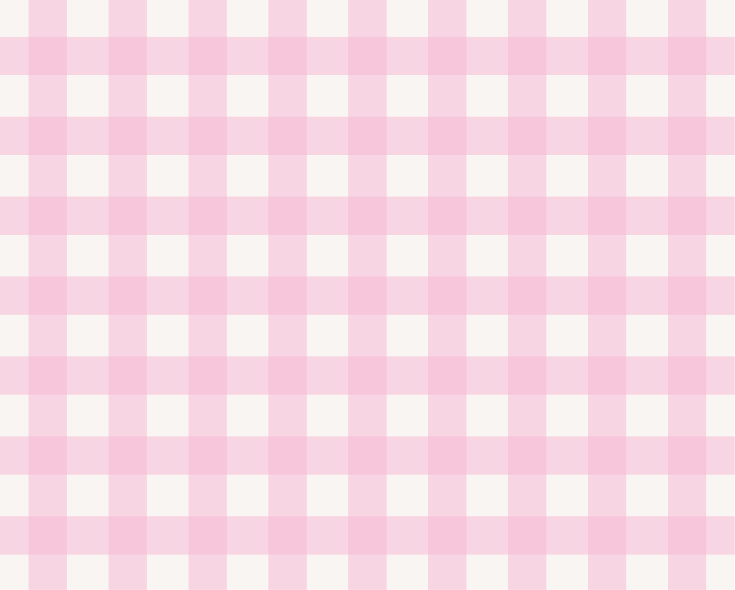Pink and white gingham plaid checkered fabric pattern background.