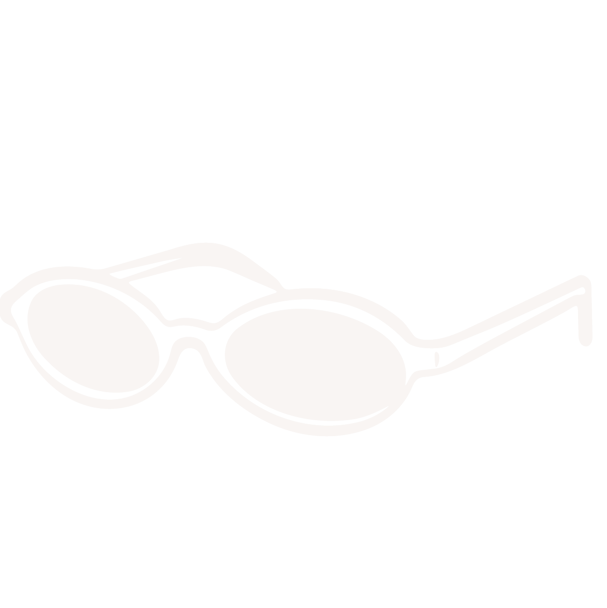 White oval retro sunglasses with thick frames on white background.