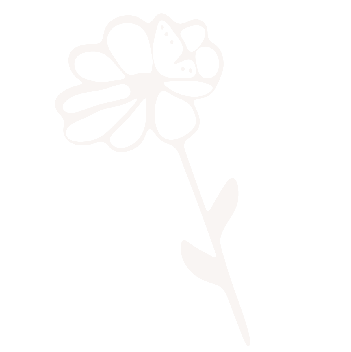 Delicate minimalist white daisy flower illustration with stem and leaves.