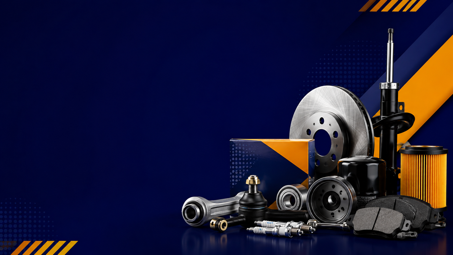 Tata car parts with on blue theme