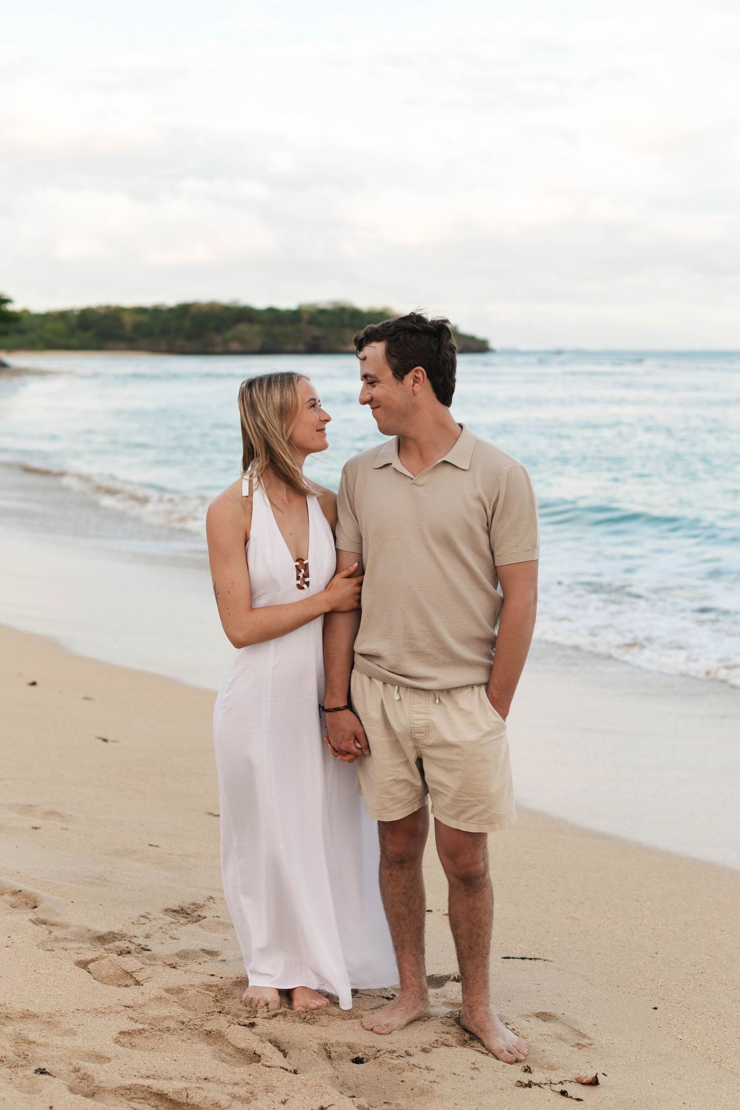 Couple enjoying a romantic beach photography session in Fiji
