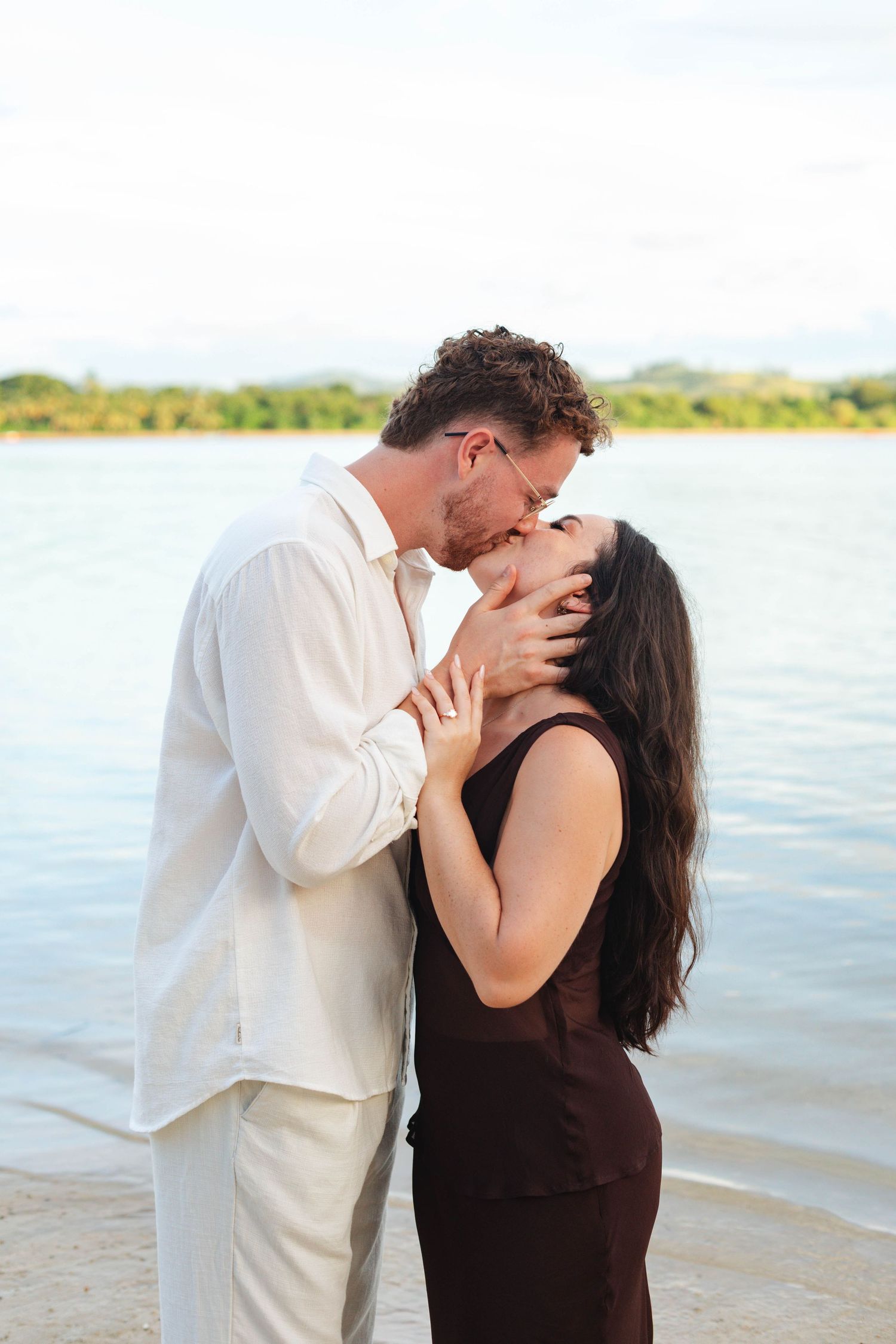 Fiji proposal couple enjoying a romantic beach photography session in Fiji