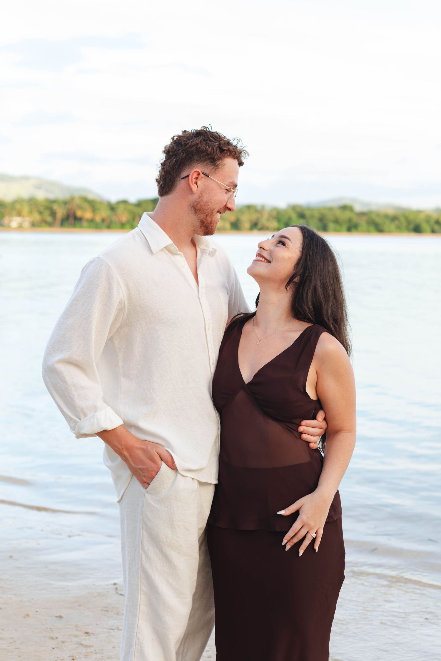 Fiji proposal couple enjoying a romantic beach photography session in Fiji