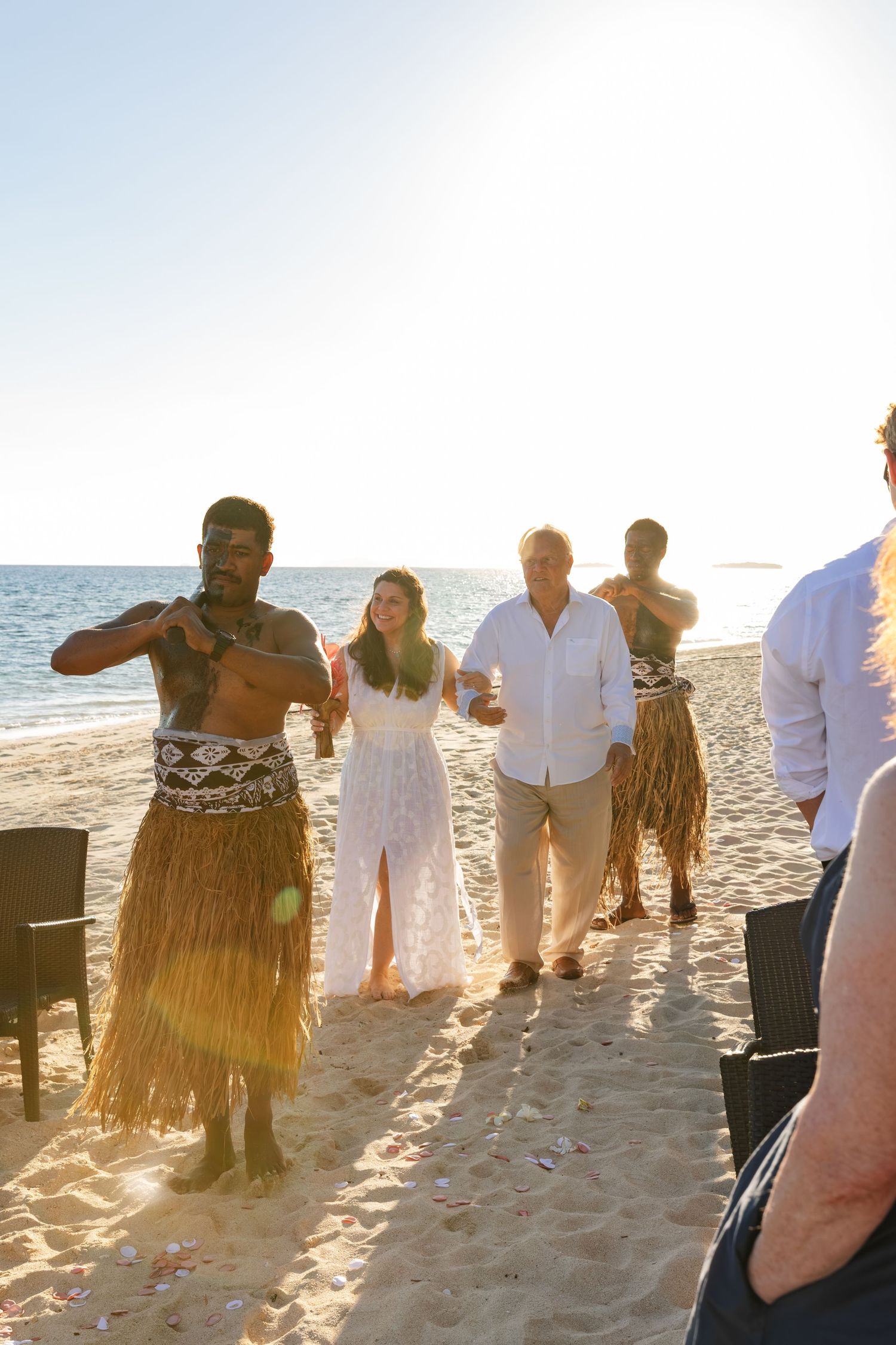 Fiji destination wedding photography capturing a couple celebrating by the ocean