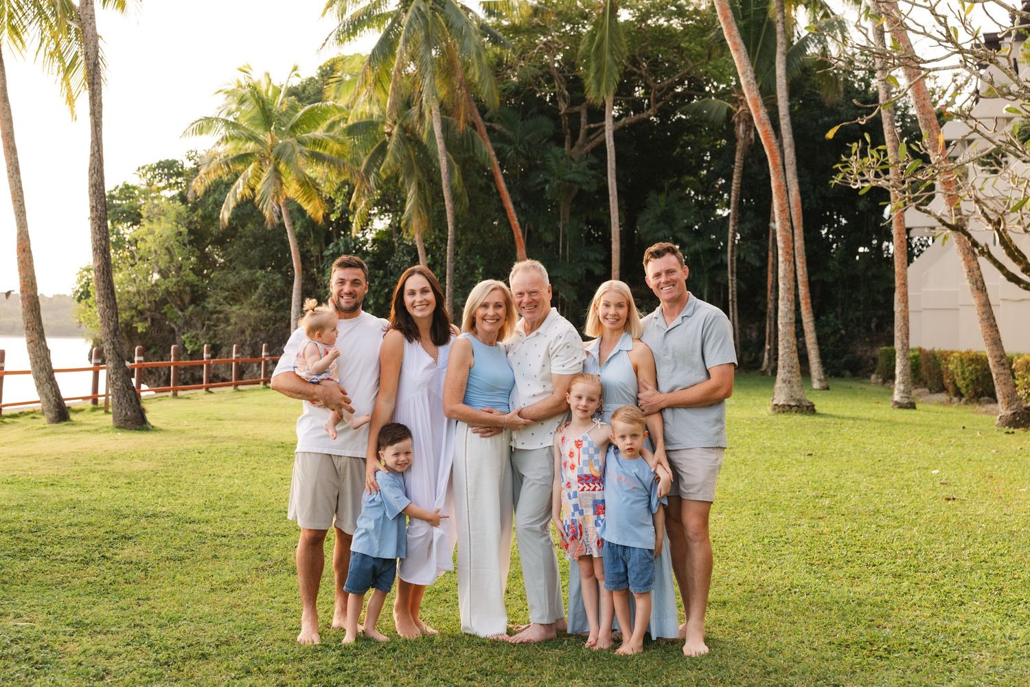 Happy family enjoying a Fiji beach photography session in Fiji. Extended full family photography in fiji