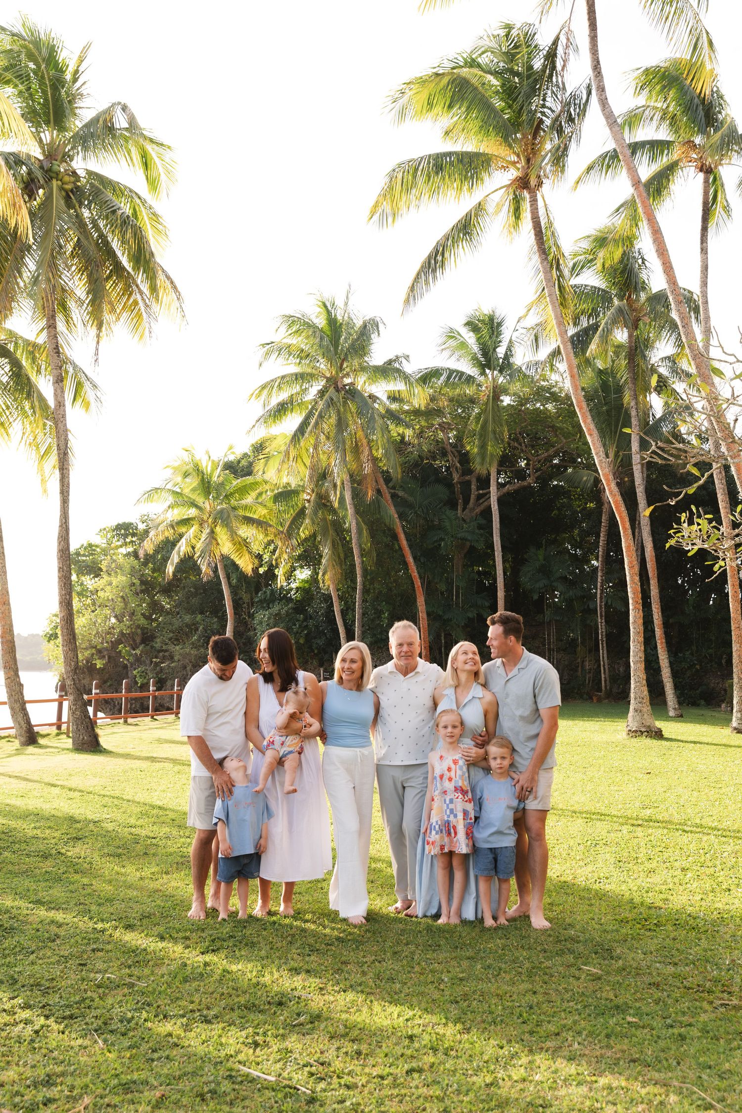 Happy family enjoying a Fiji beach photography session in Fiji. Extended full family photography in fiji
