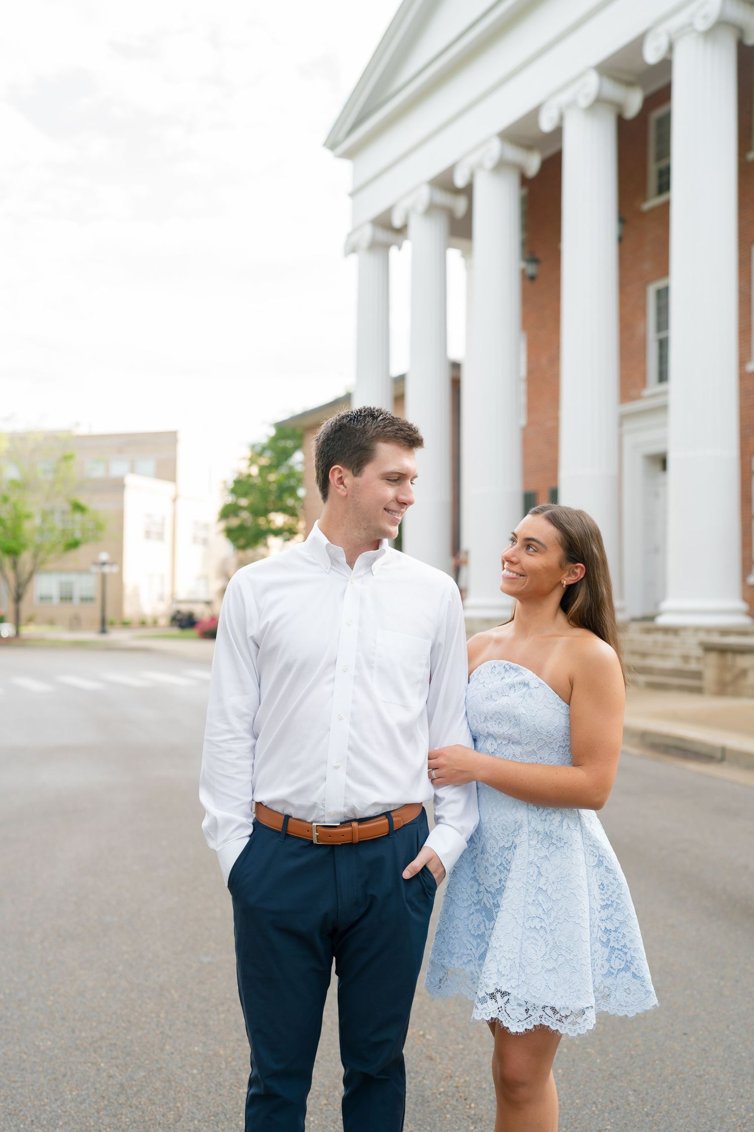 Couple senior portraits at Ole Miss