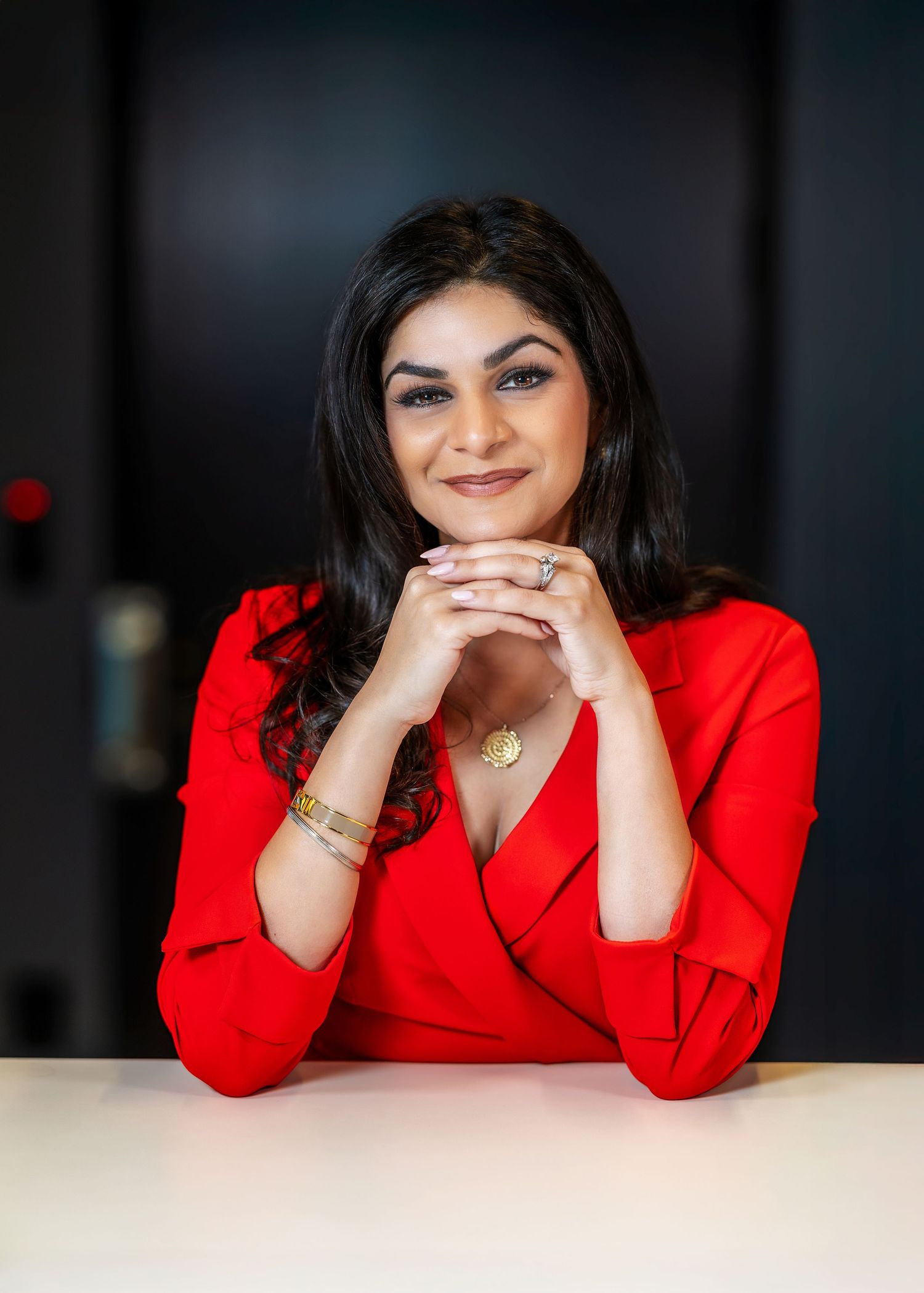 Executive portrait at a conference table