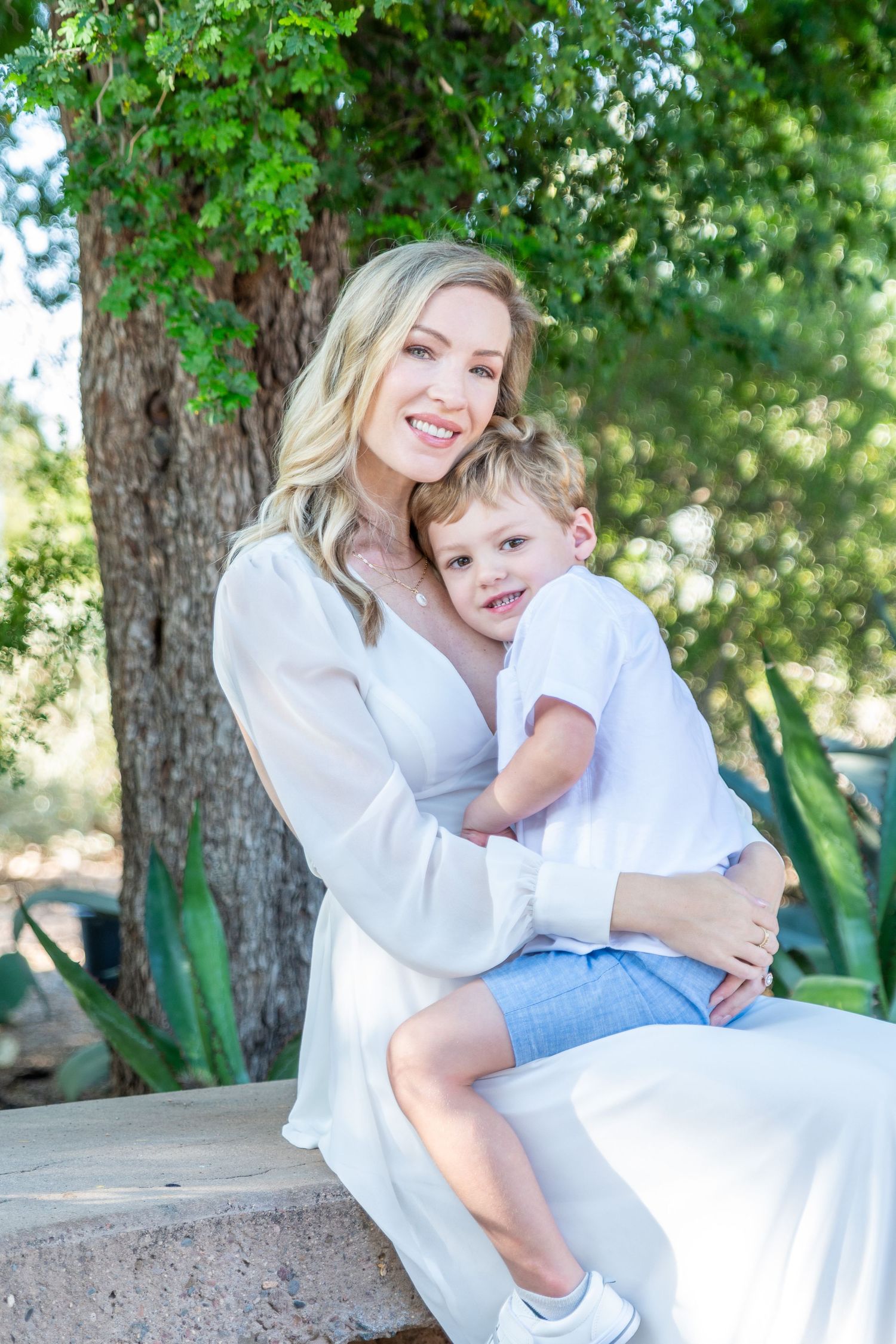 Phoenix portrait photographer - mother with young son at outdoor golden hour family session