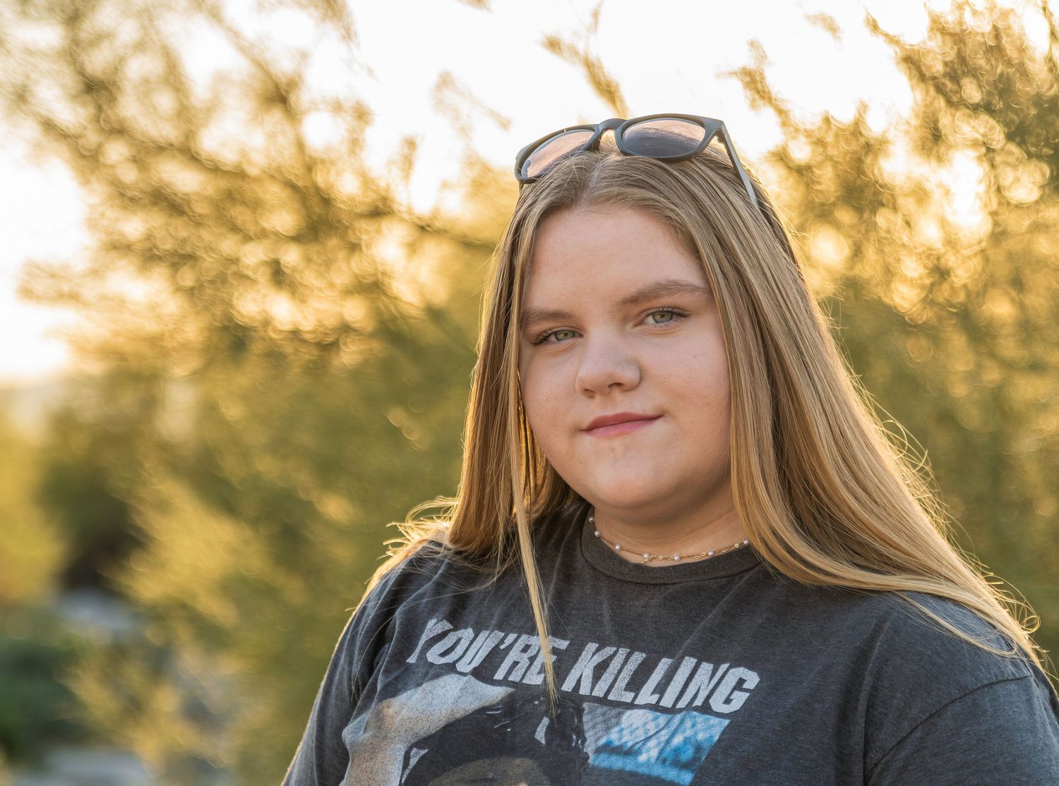 North Phoenix senior portrait photographer - high school girl at golden hour outdoor desert session