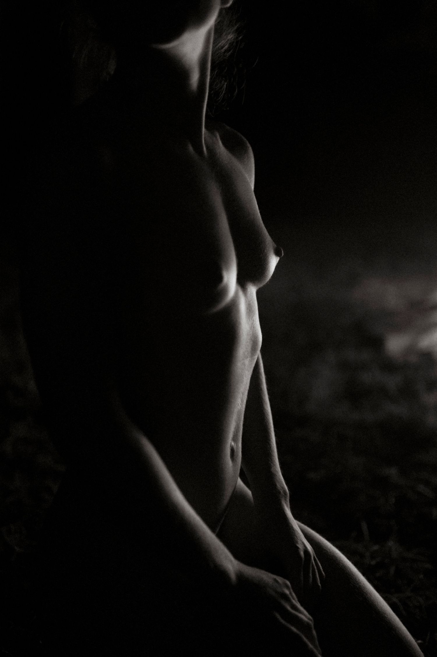 artfully crafted figure study images showing just an outline of a woman's body