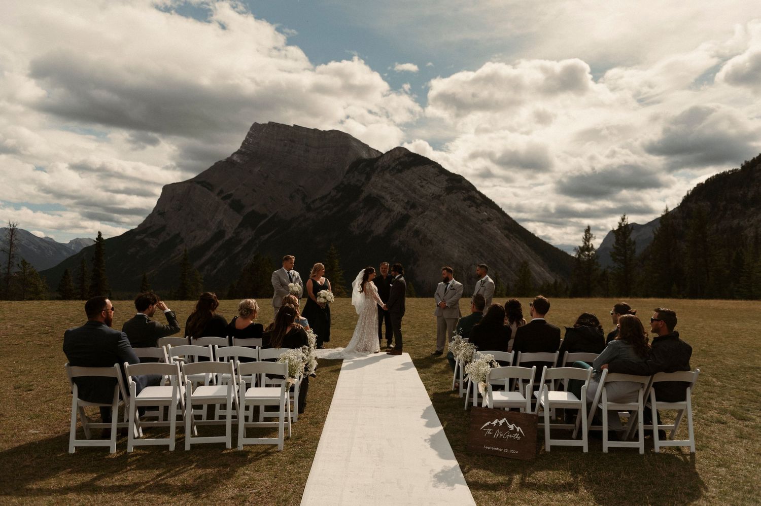 wedding ceremony in Banff Alberta within the mountains