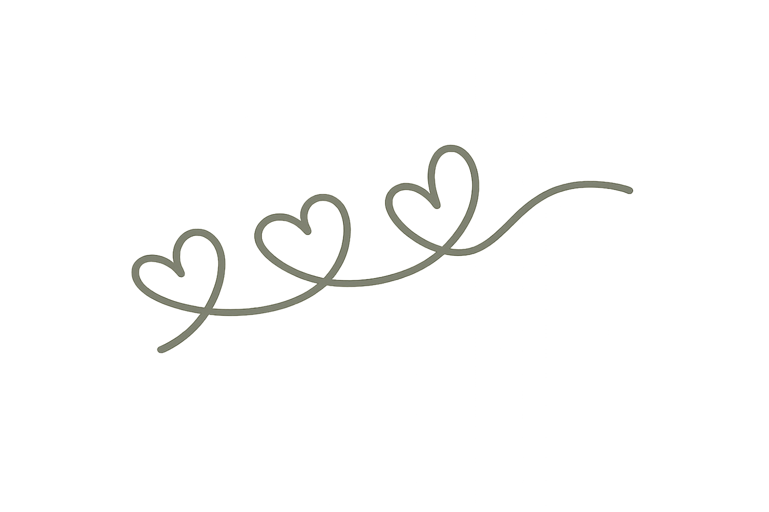Hand drawn doodle hearts and swirls in black ink create a romantic decorative pattern.