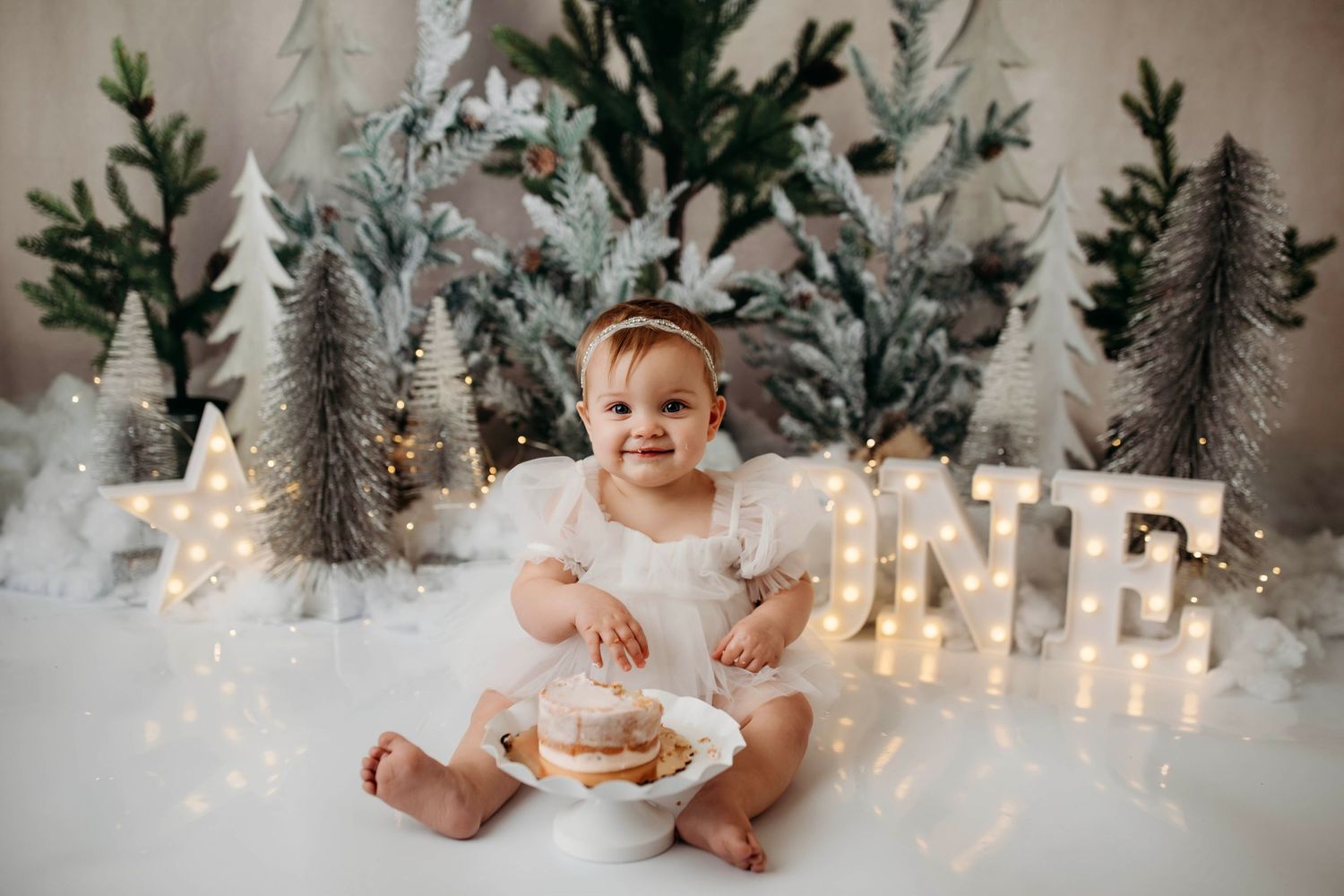 One Year Cake Smash with decorations