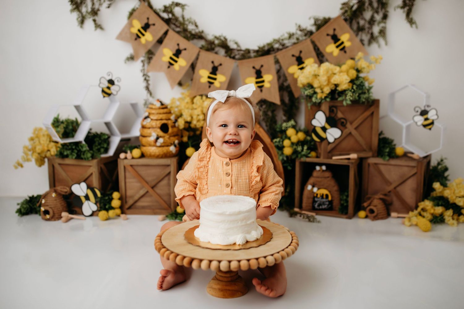 One Year Cake Smash with decorations