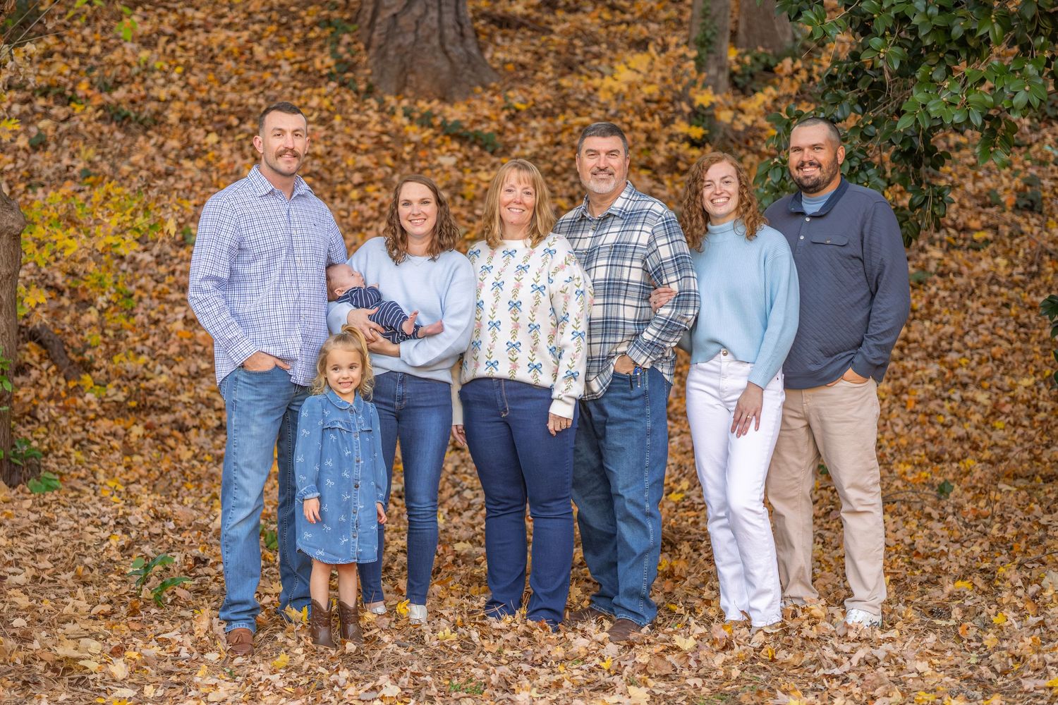 fall family photos outdoors, raleigh durham area