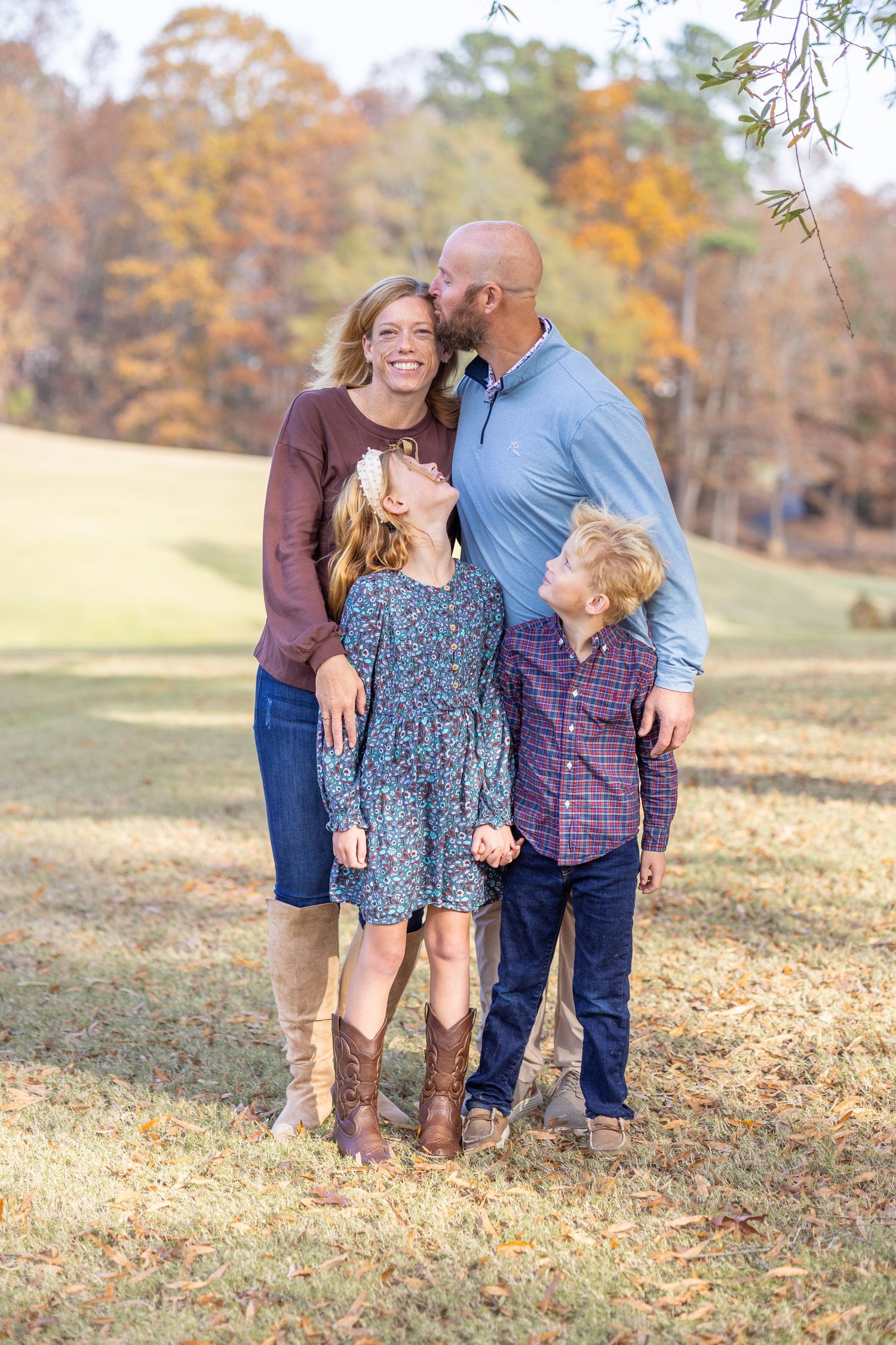 fall family photos outdoors, raleigh durham area