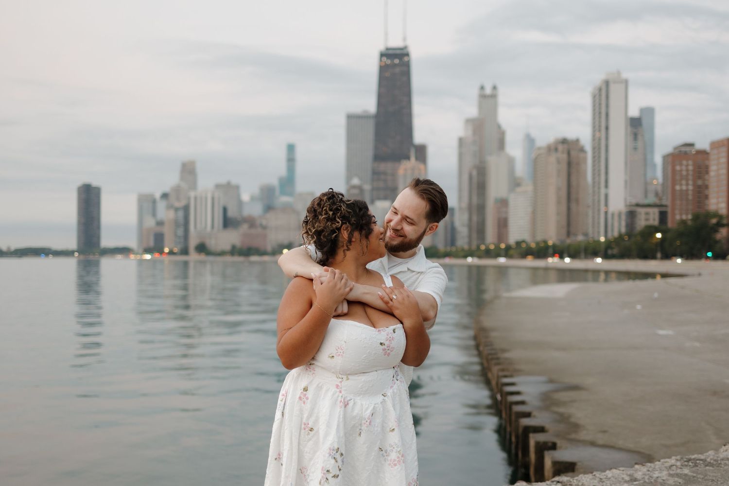 engagement session in downtown chicago