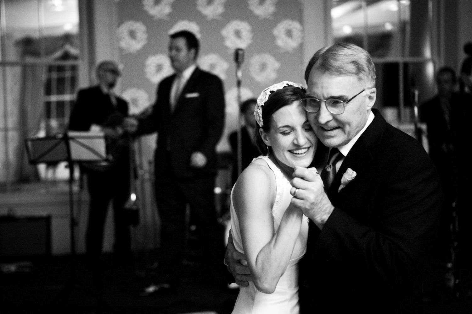 dad and daughter bride dancing