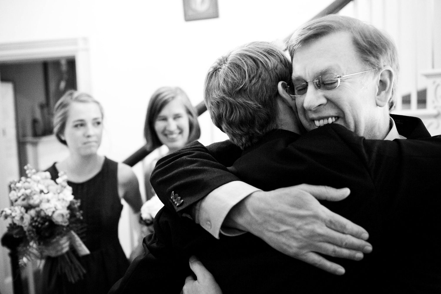huge laughing hug