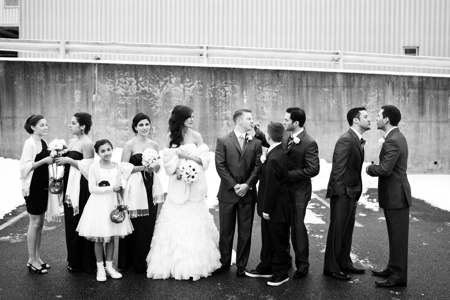 unique wedding party group