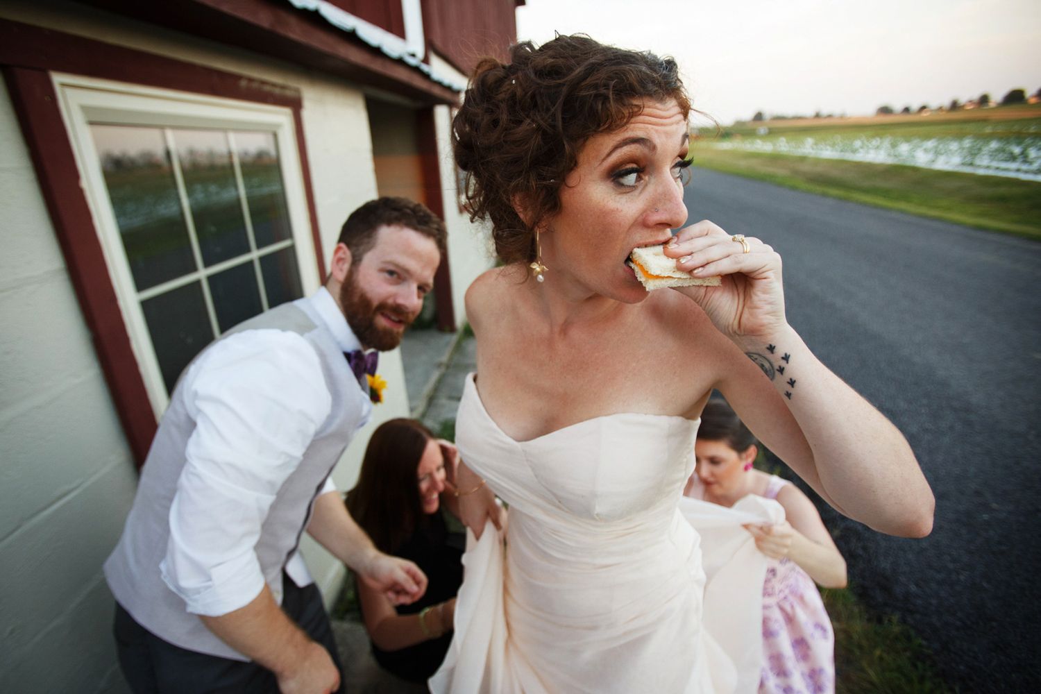 bride eating a snack
