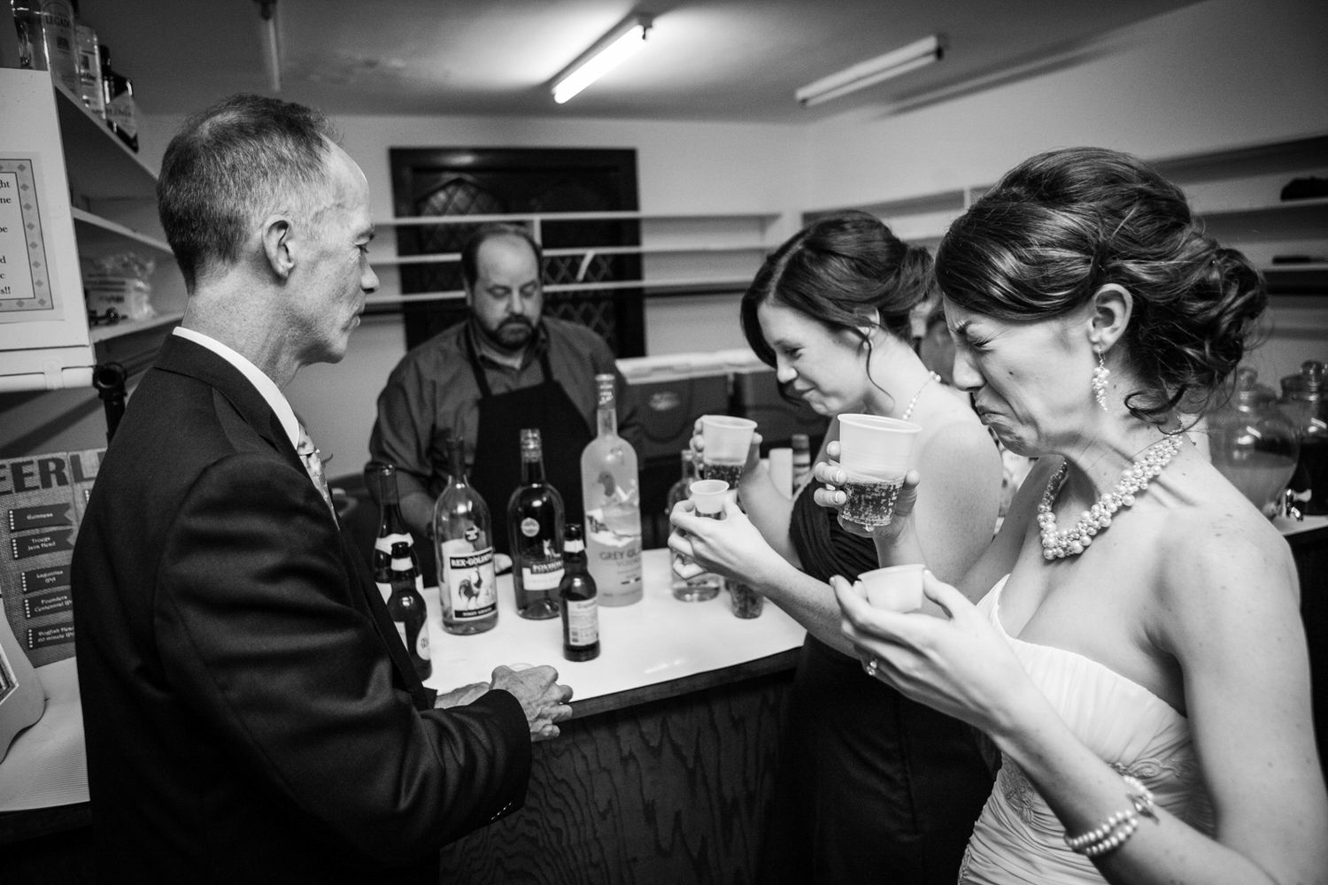 the bride just took a shot