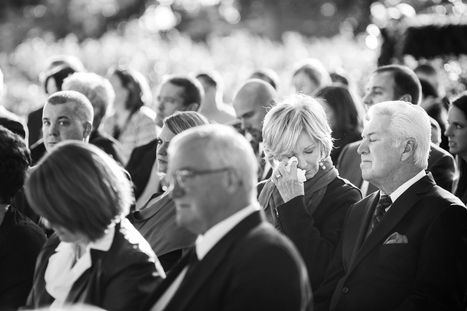 crying lady during a ceremony
