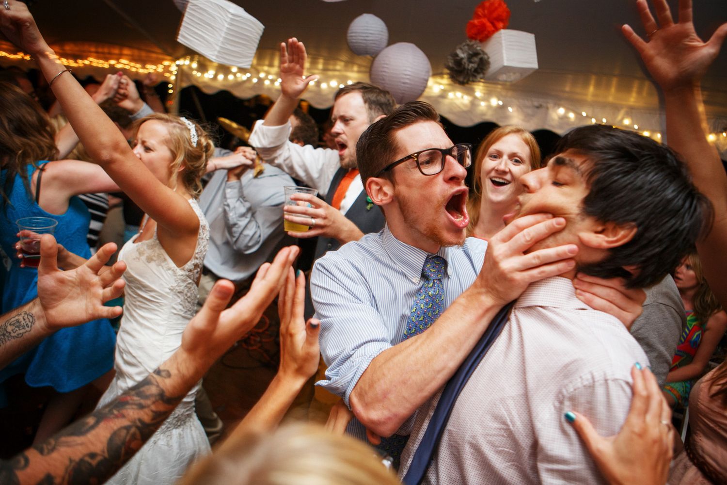 crazy dancing photo at a reception