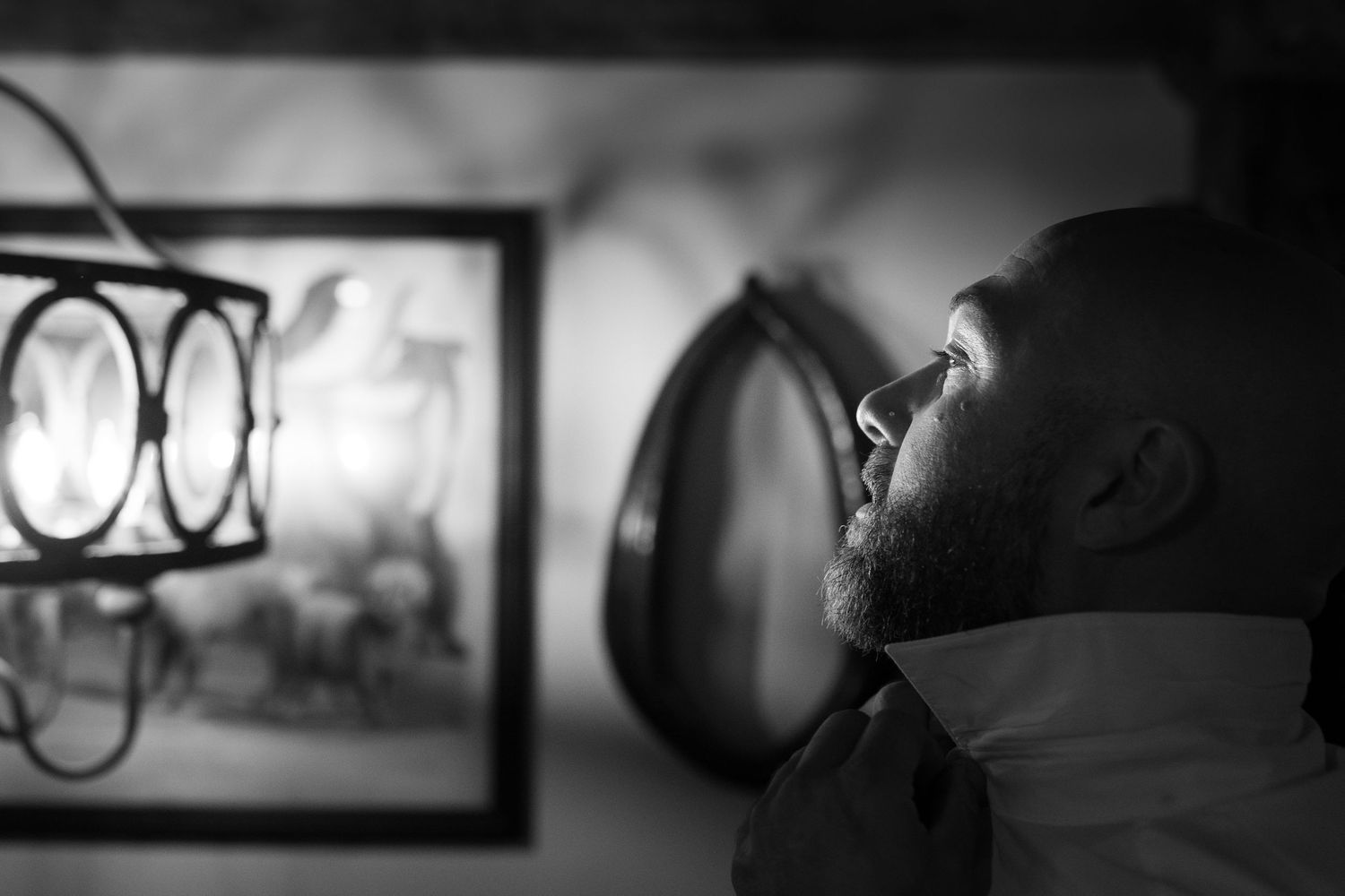 Black and white photo series showing silhouettes of people in different settings and compositions.